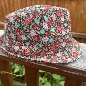 Girls rose all over print fedora hat